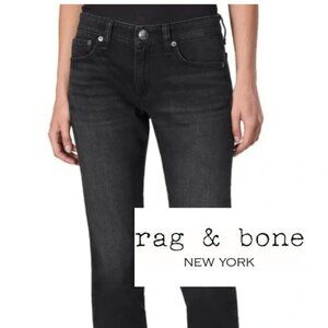 Rag & Bone Dre Low Rise Slim Boyfriend Black Jeans size 30